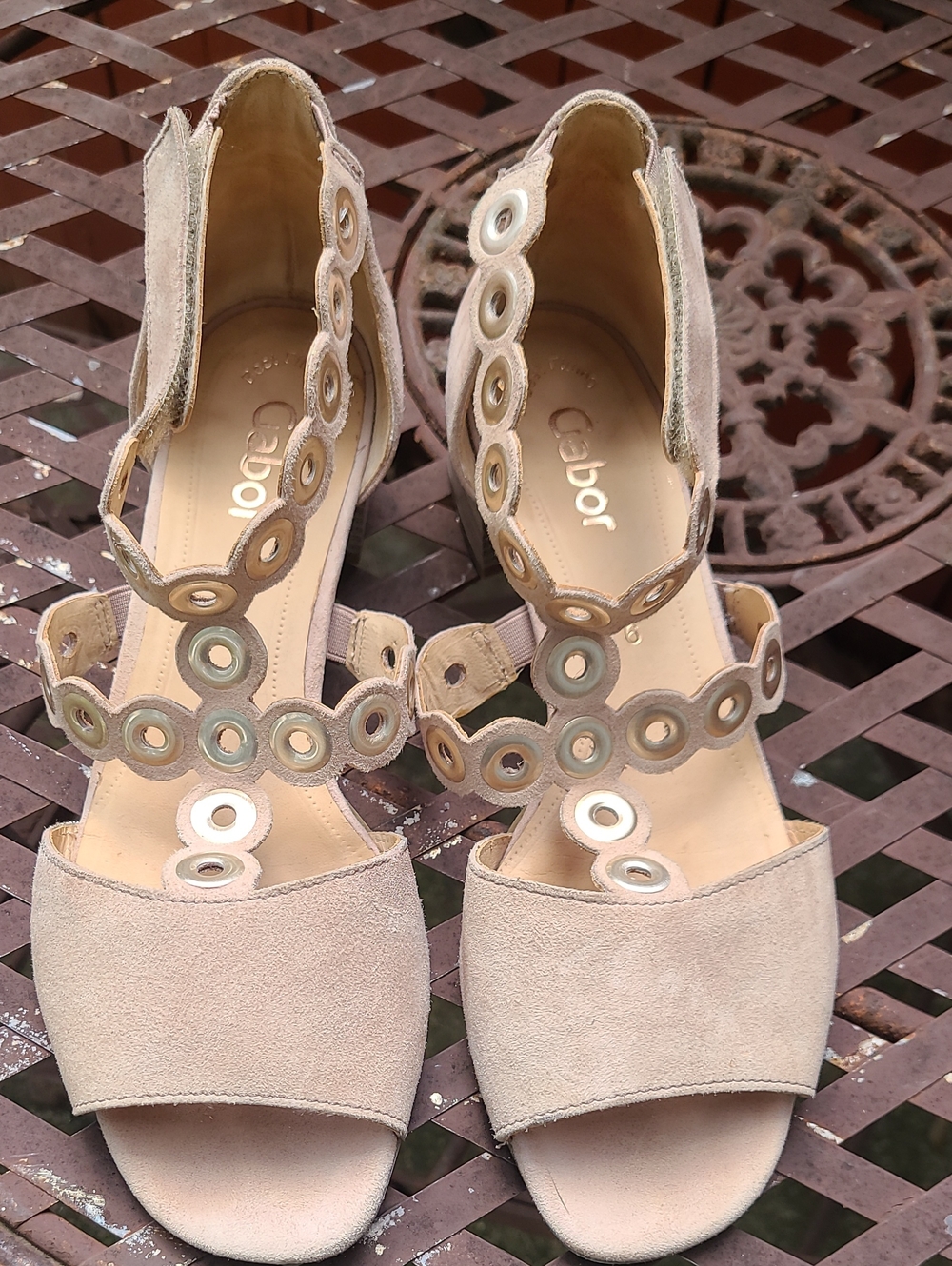 Gabor Women's 81.721.14 Stylish Comfy Modern Suede Leather  Heeled Sandals Sz 6